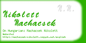 nikolett machacsek business card